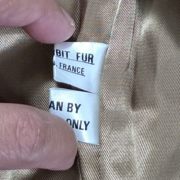 Fur Origin France Rabbit Fur Short Coat Jacket Brown Soft Hook Closure - Picture 7 of 10